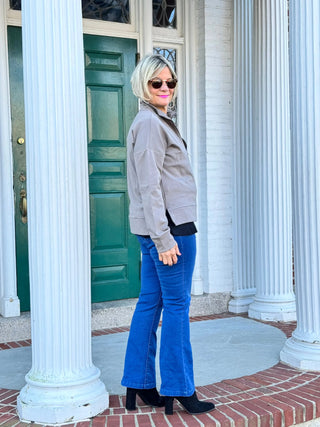 TAUPE HALF ZIPPER LULU-B