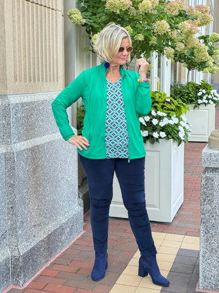 Lulu B Full Emerald Green Zipper Jacket LULU-B