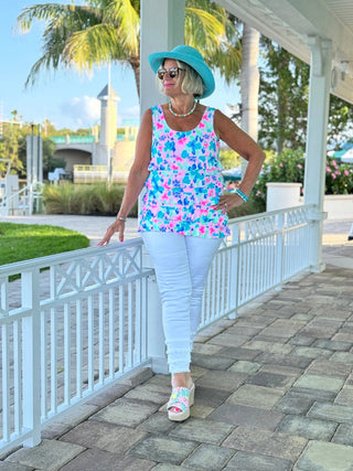 PINK PETALS CHA CHA TANK LULU-B