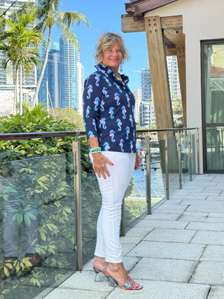 LULU B MIDNIGHT REEF RUFFLE TOP LULU-B