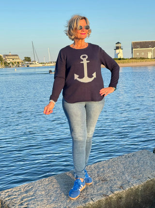 NAVY ANCHOR SWEATER LULU-B