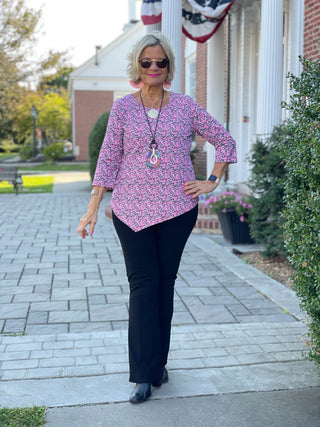 AUBREY PINK ASYMMETRIC TOP LULU-B