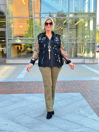 Ethyl The Long  Olive Lean Flair Jean - Elevated ETHYL JEANS