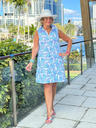 LULU B CORAL BREEZE ZIPPER SWING DRESS LULU-B