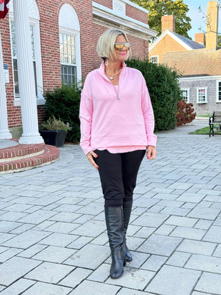 CLEAR PINK HALF ZIPPER LULU-B