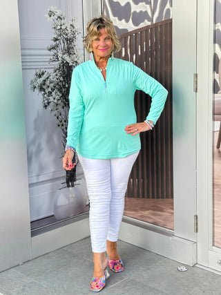 MINT ZIPPER TOP - Cathys Place