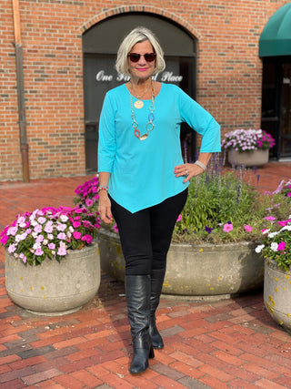 LULU-B AQUA ASYMMETRIC TOP LULU-B