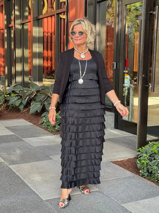 MIAMI NIGHTS  BLACK BLACK CHA CHA DRESS ion LULU-B
