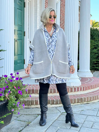 LULU-B WINTER WHIT HALF E ZIPPER DRESS LULU-B