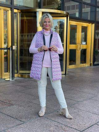 AUBREY PINK PUFFER VEST LULU-B