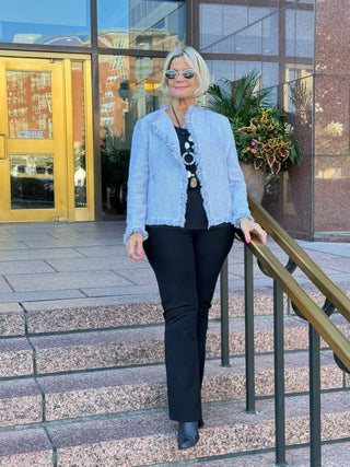 LULU-B CITY LIMIT CREAM FRINGE JACKET LULU-B