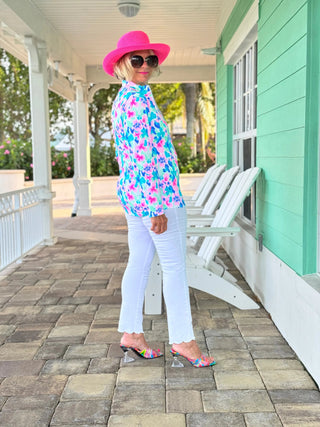 PINK PETALS HALF ZIPPER LULU-B