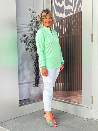 CLEAR LIME HALF ZIPPER LULU-B