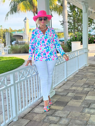 PINK PETALS HALF ZIPPER LULU-B