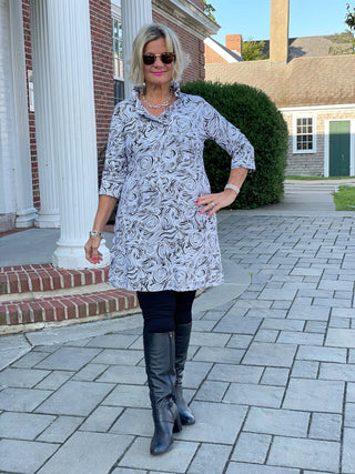 ELEGANT EXPRESSIONS RUFFLE NECK DRESS LULU-B