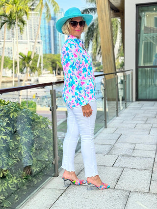 PINK PETALS FULL ZIPPER LULU-B