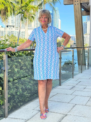 LULU B COASTAL BLOOM SHORT SLEEVE DRESS LULU-B