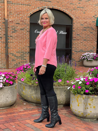 LULU-B CORAL ASYMMETRIC TOP LULU-B