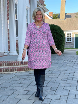 AUBREY PINK RUFFLE SLEEVE DRESS LULU-B