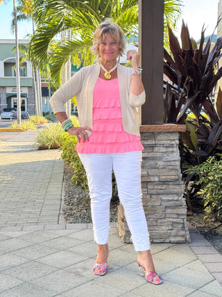PEYTON  CREAM SHRUG LULU-B