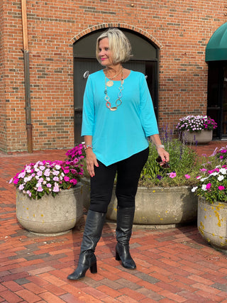 LULU-B AQUA ASYMMETRIC TOP LULU-B