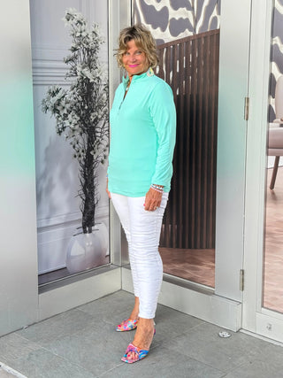 MINT ZIPPER TOP - Cathys Place