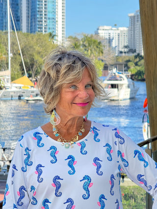 LULU B SHORELINE CHARM ASYMMETRIC TOP LULU-B