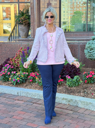 LULU-B CITY LIMIT PINK FRINGE JACKET LULU-B