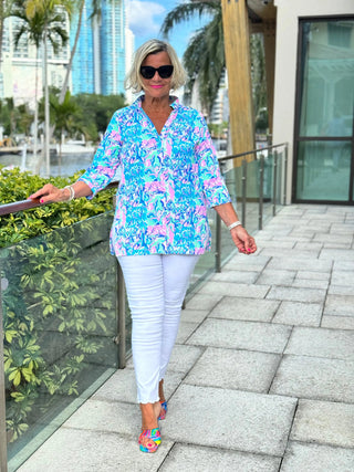 SPLASH OF PINK  TUNIC LULU-B