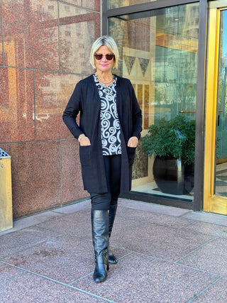 LULU-B BLACK CASHMERE  CARDIGAN LULU-B