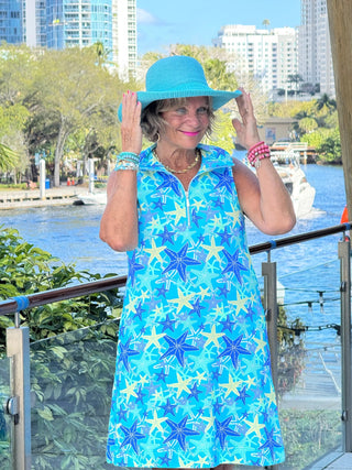 LULU B STARFISH SPLASH ZIPPER SWING DRESS LULU-B