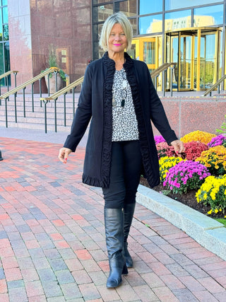 LULU-B ROUGED BLACK CARDIGAN LULU-B