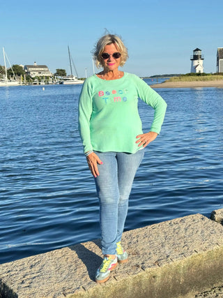 LULU-B MINT BEACH TIME SWEATER LULU-B