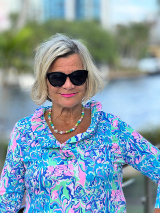 SPLASH OF PINK  RUFFLE SLEEVE TOP LULU-B