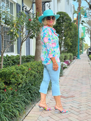 SEASHELL BEACH 3/25 RUFFLE TOP LULU-B