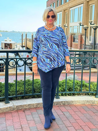 LULU-B SIZZLE BLUE ASYMMETRIC TOP LULU-B