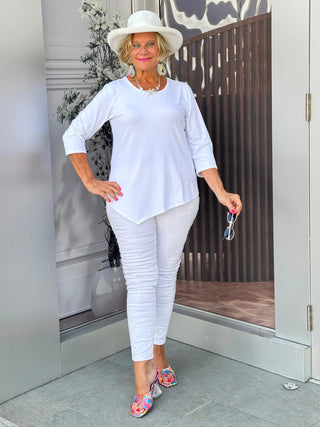 WHITE ASYMMETRIC TOP LULU-B