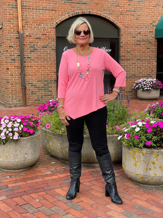 LULU-B CORAL ASYMMETRIC TOP LULU-B