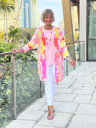 ETHYL PINK WATERCOLOR CARDIGAN ETHYL JEANS