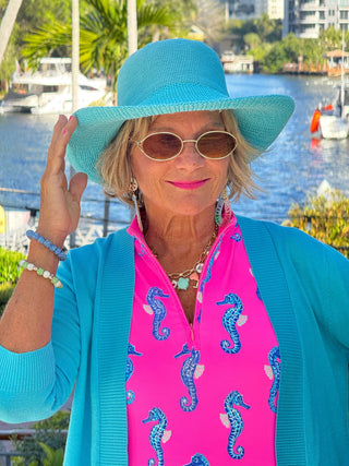 LULU B SEAHORSE BAY MIDI SLEEVELESS 1/4 ZIP MAXI DRESS LULU-B