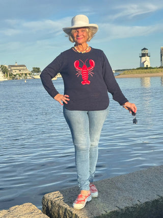 NAVY LOBSTER SWEATER Cathys Place