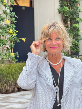 LULU-B CITY LIMIT CREAM FRINGE JACKET LULU-B