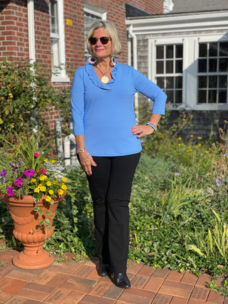 LULU-B SOLID PERRI RUFFLE TOP LULU-B