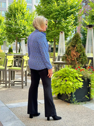 LULU-B SHADES OF BLUE RUFFLE TOP LULU-B