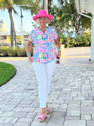 SANDY BEACH COLOR SHORT SLEEVE LULU-B