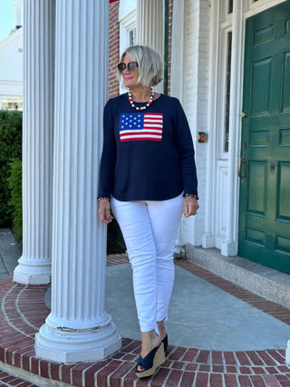 LULU-B NAVY FLAG SWEATER LULU-B