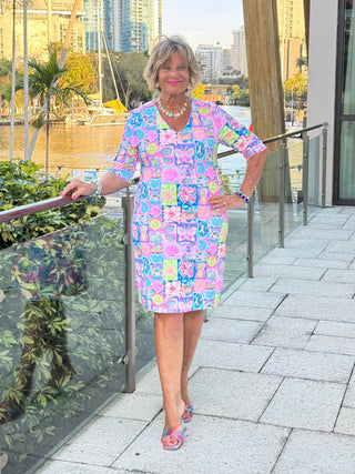 SANDY BEACH COLOR ELBOW DRESS LULU-B