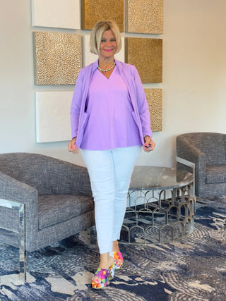 LILAC TAILORED V NECK LULU-B