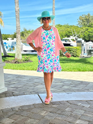 PINK PETALS HALTER RUFFLE LULU-B