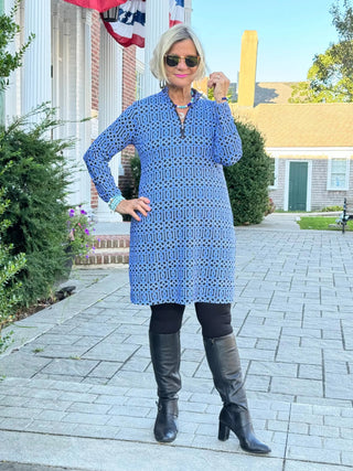 LULU-B SHADES OF BLUE ZIPPER DRESS LULU-B